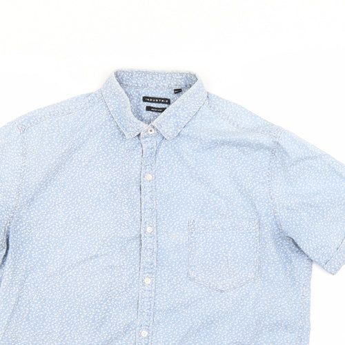Industrie Mens Blue Floral   Button-Up Size M