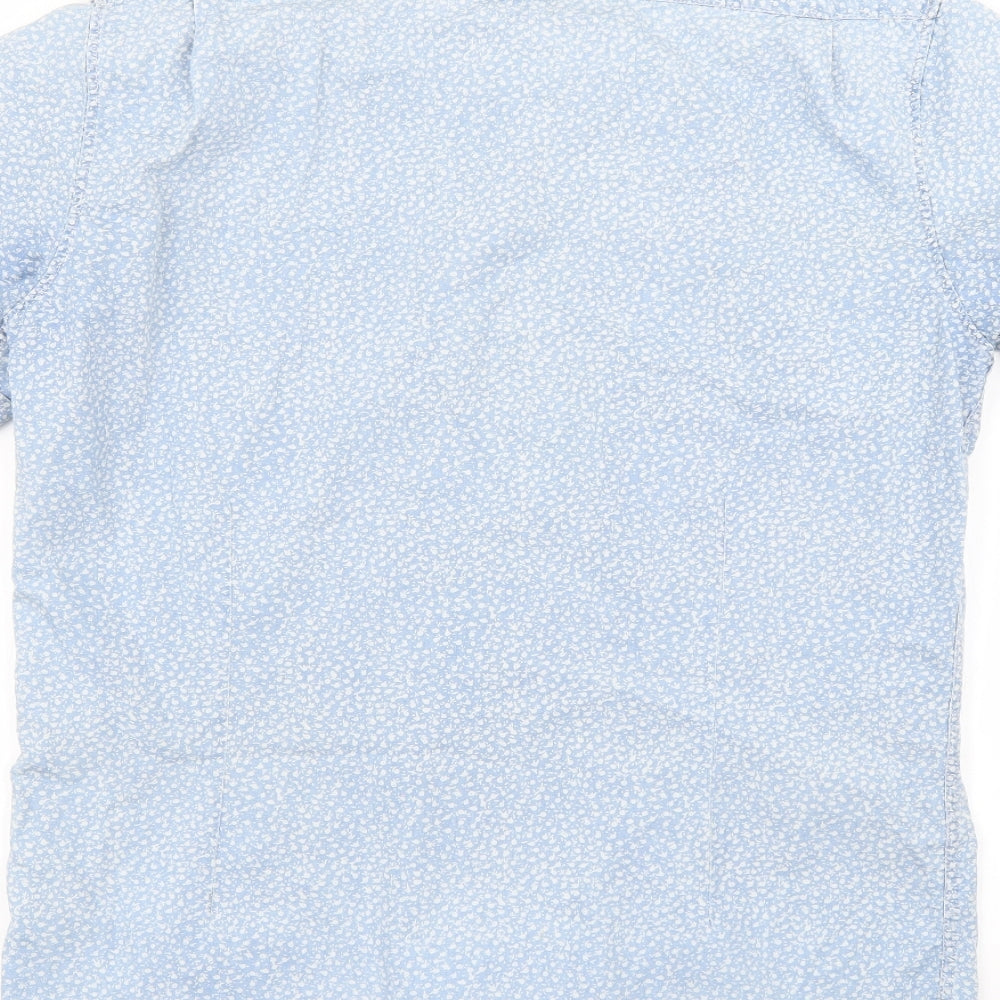 Industrie Mens Blue Floral   Button-Up Size M