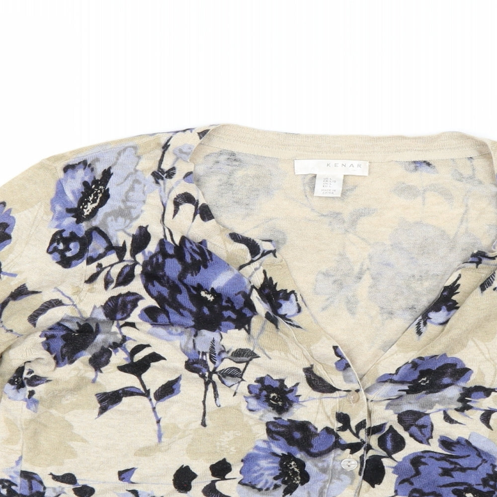 Kenar Womens Multicoloured Floral  Cardigan Jumper Size L