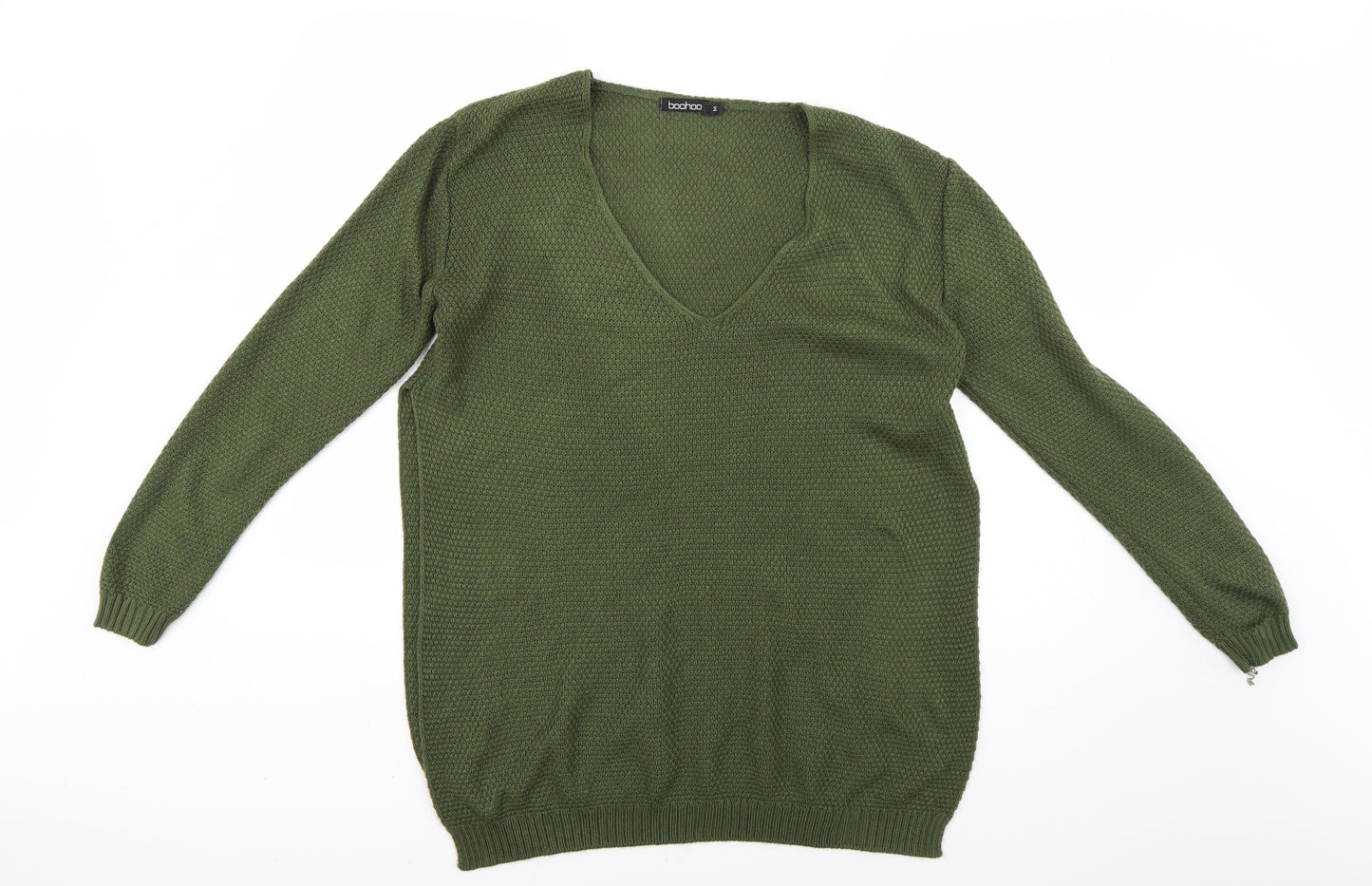Boohoo Womens Green   Pullover Jumper Size M