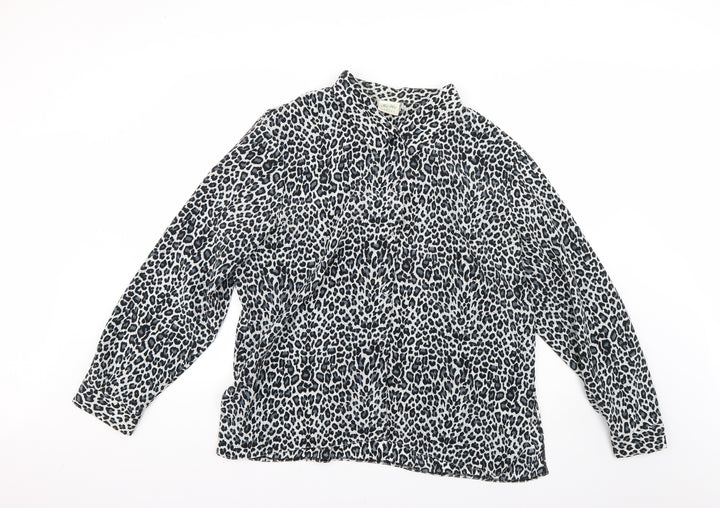 Kiwi Womens Multicoloured Animal Print  Basic Button-Up Size XL