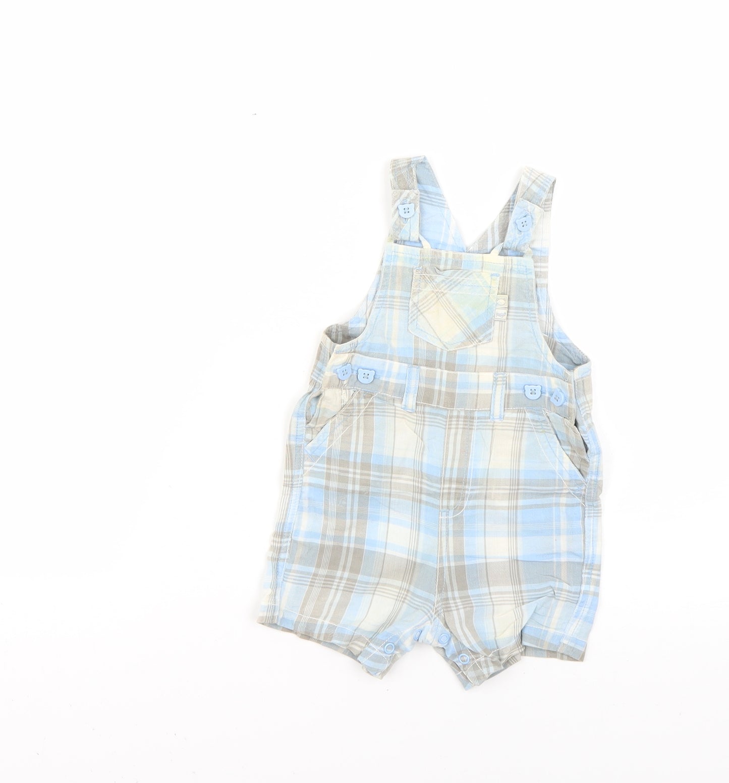 TU Baby Multicoloured Check  Dungaree Outfit/Set Size 3-6 Months