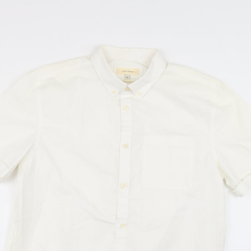 River Island Mens White    Dress Shirt Size M