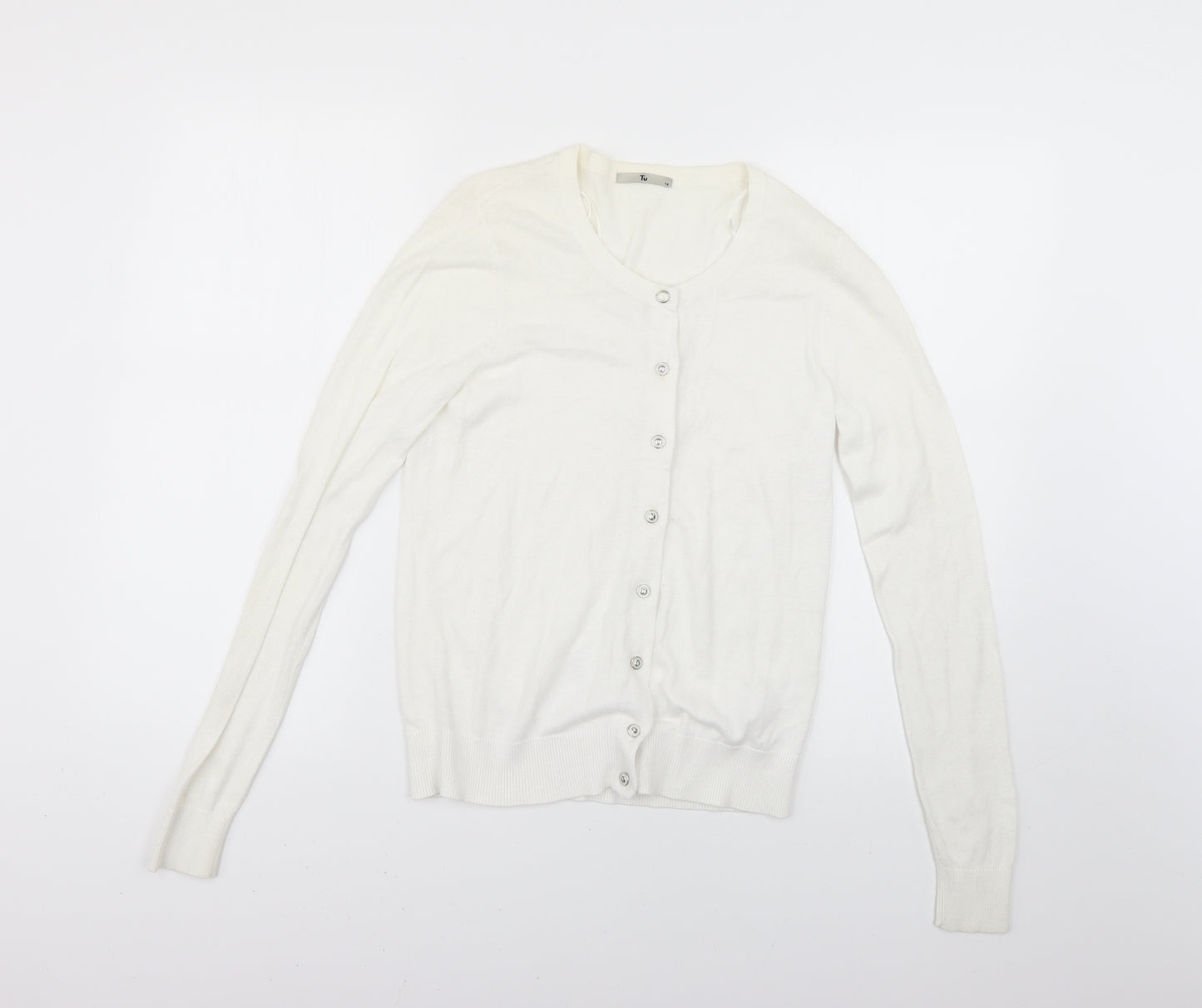 TU Womens White   Cardigan Jumper Size 14