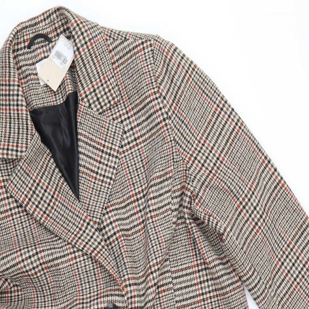 TU Womens Multicoloured Check  Pea Coat Coat Size 22