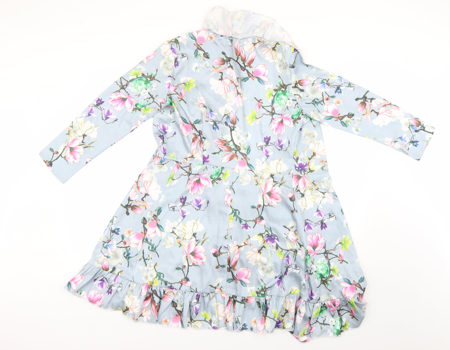 layered Womens Multicoloured Floral  Wrap Dress  Size M