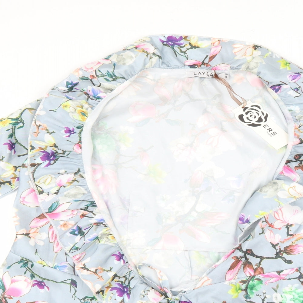 layered Womens Multicoloured Floral  Wrap Dress  Size M