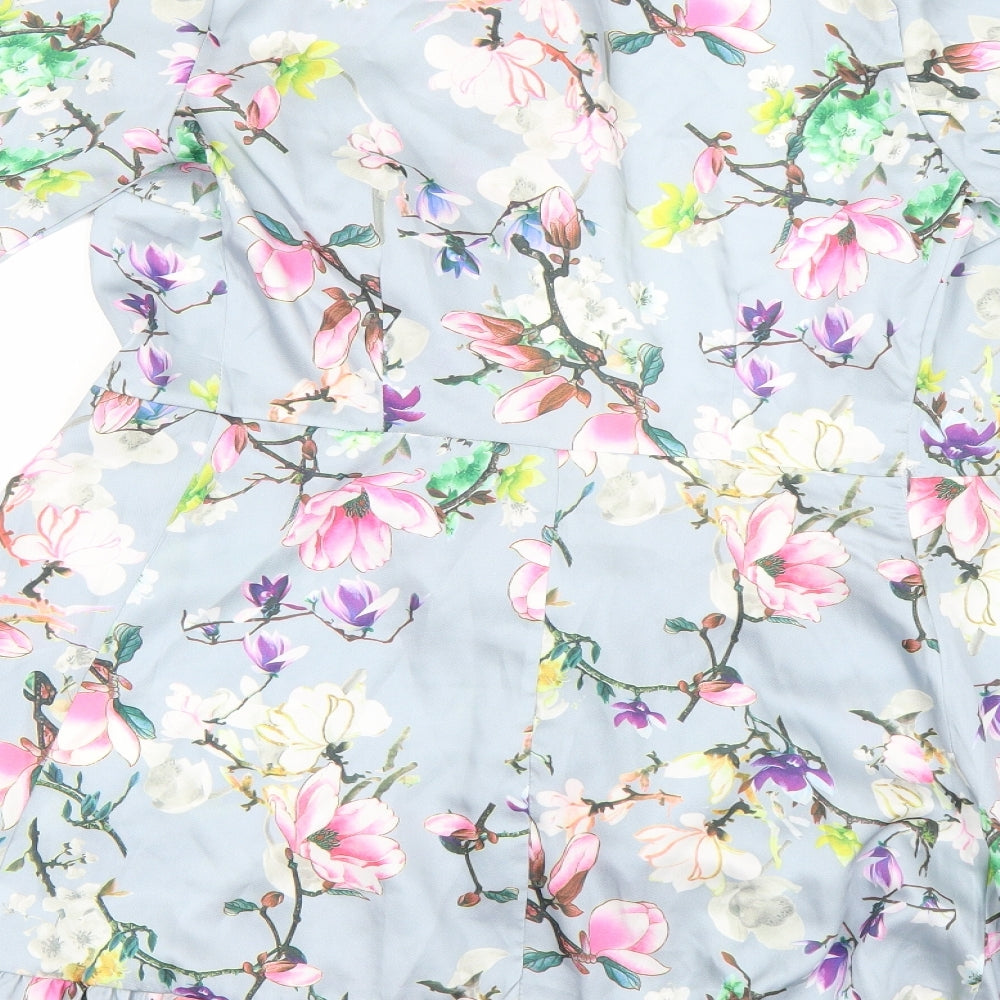 layered Womens Multicoloured Floral  Wrap Dress  Size M