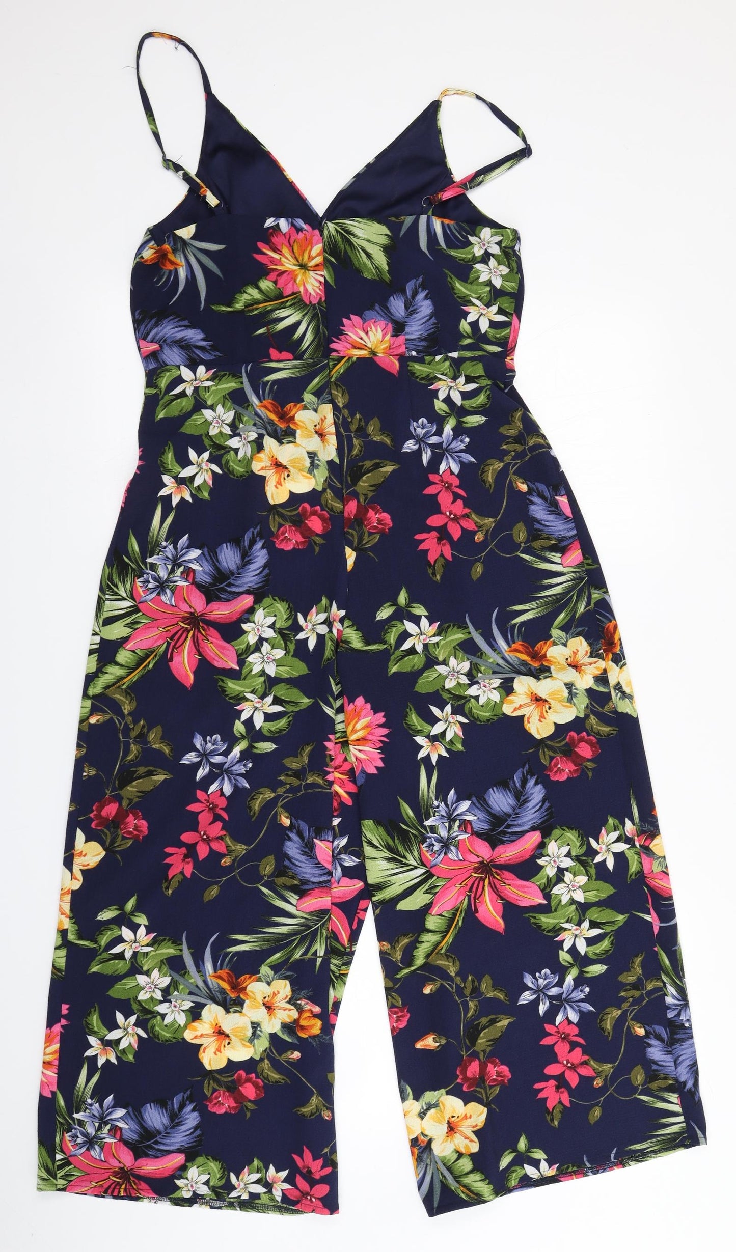 F&F Womens Blue Floral  Playsuit One-Piece Size 10 L18 in