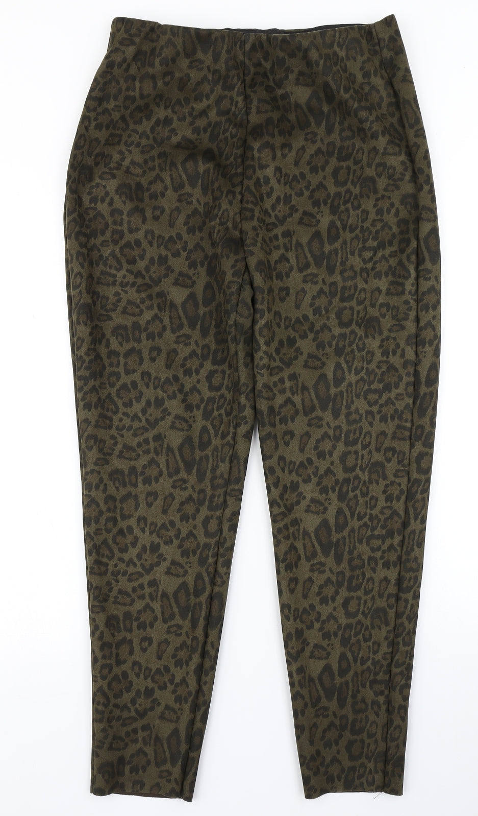 Zara Womens Green Animal Print  Dress Pants Trousers Size XL L25 in