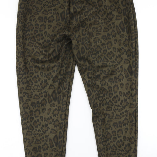 Zara Womens Green Animal Print  Dress Pants Trousers Size XL L25 in