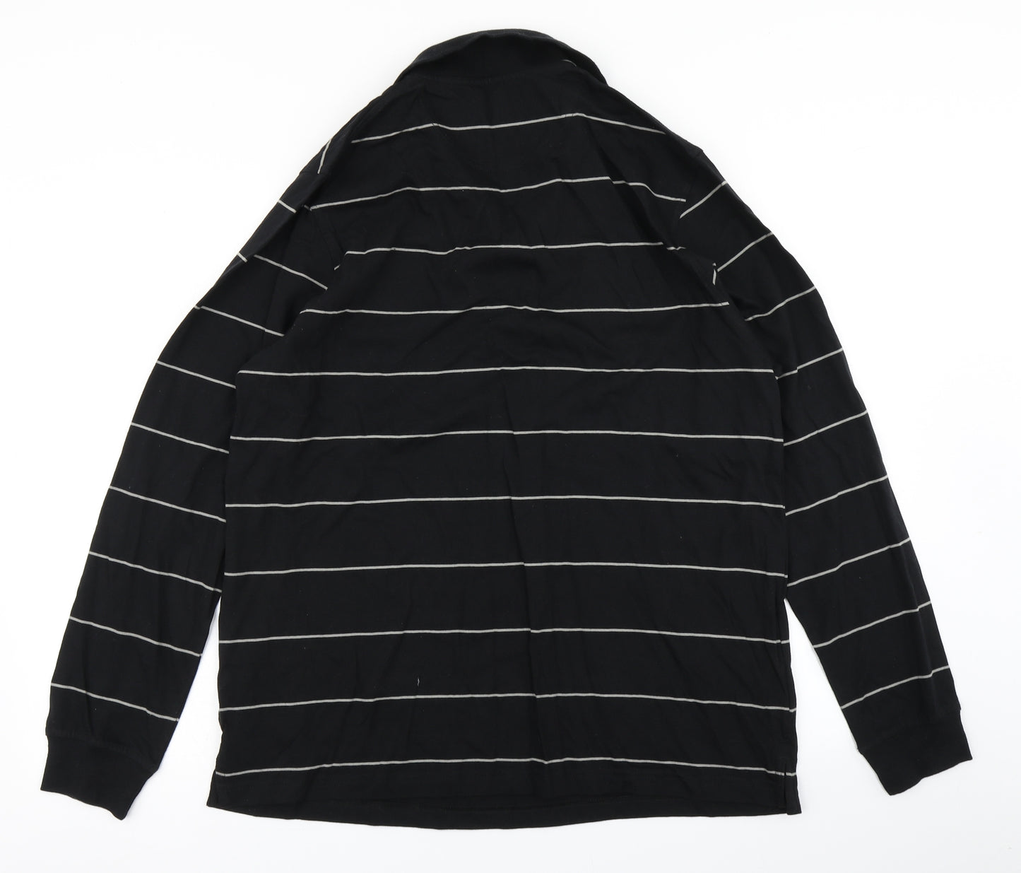 The Golf Co Mens Black Striped   Polo Size M