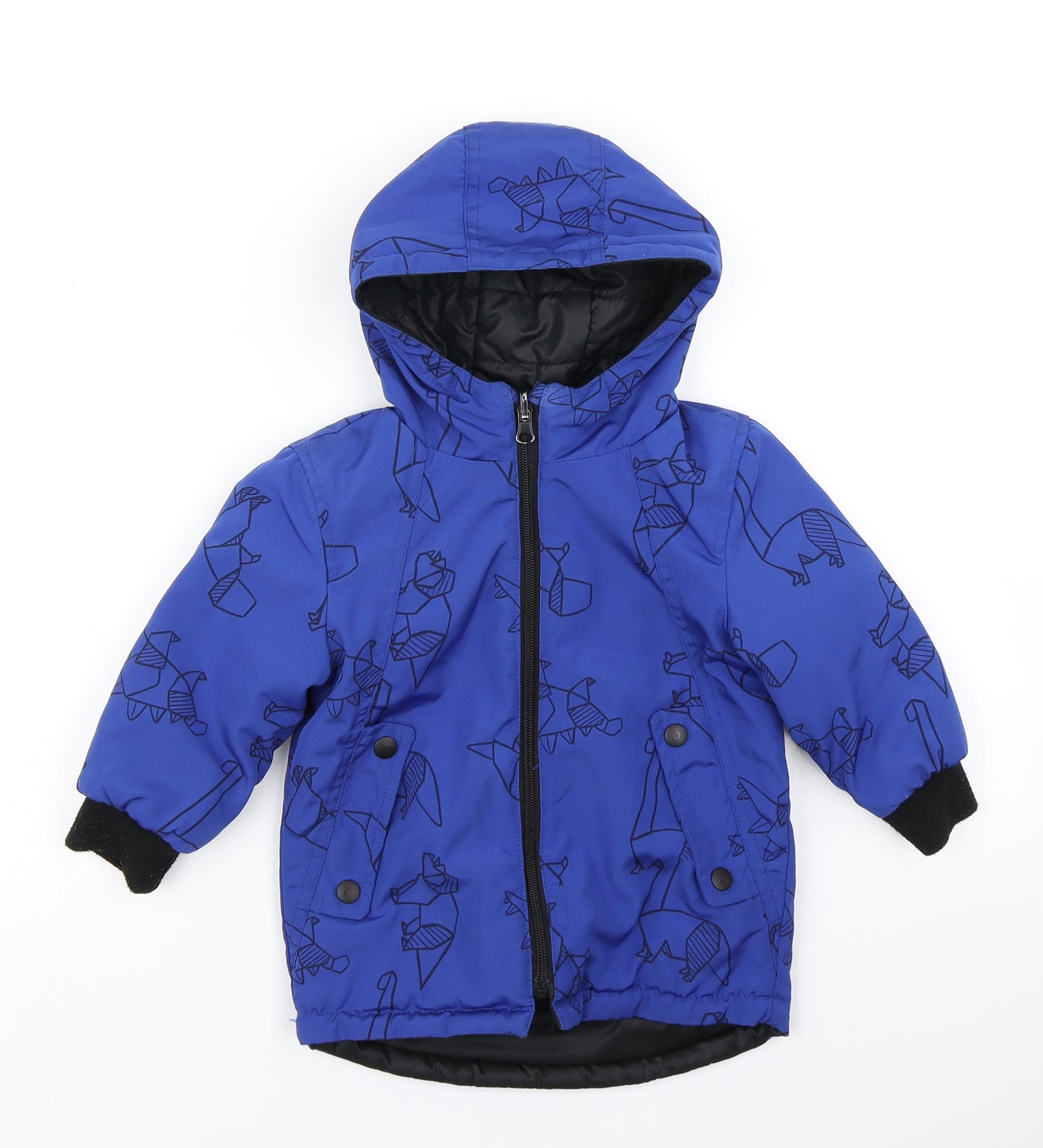 George Boys Blue   Parka Coat Size 12-18 Months  - Dinosaur Print