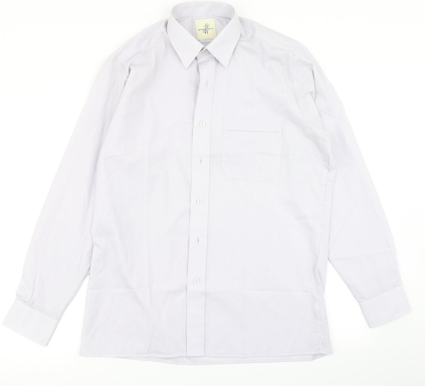 Double TWO Mens Purple    Dress Shirt Size 15.5