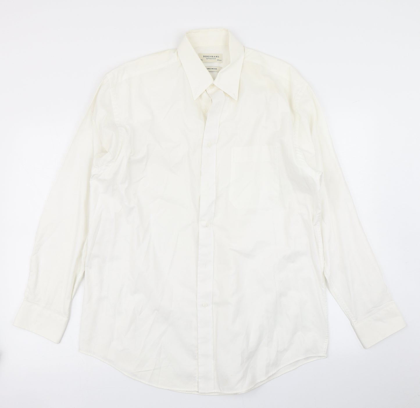 Debenhams Mens White    Dress Shirt Size 15.5