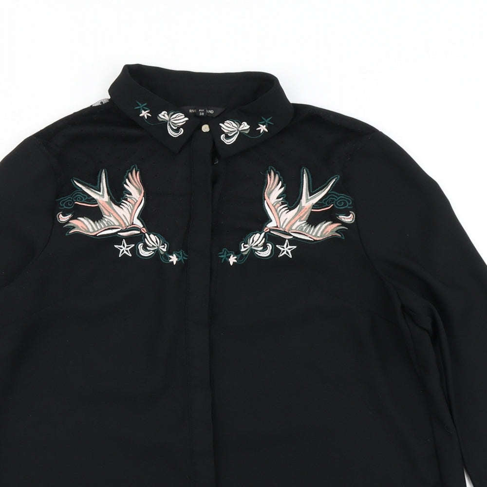 River Island Womens Black   Basic Button-Up Size 12