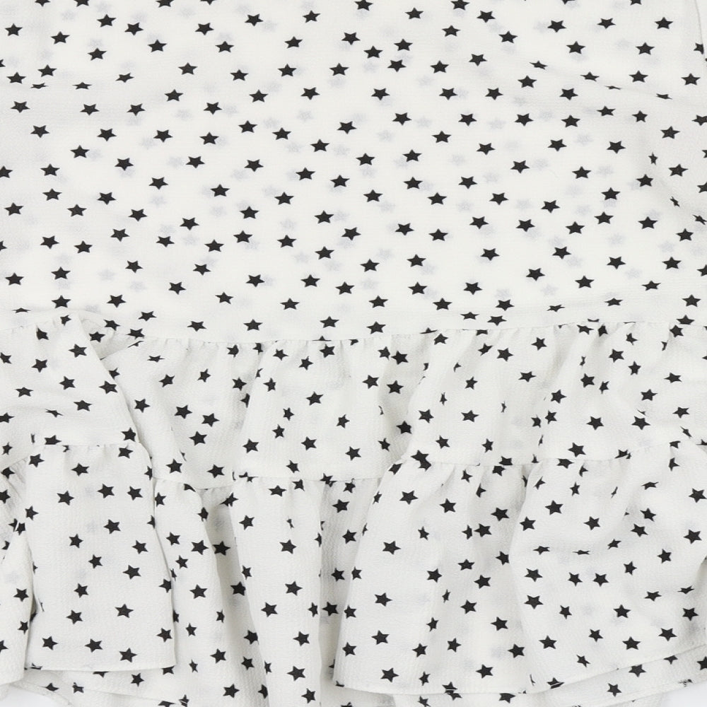 Atmosphere Womens White Polka Dot  Basic Blouse Size 12  - Peplum