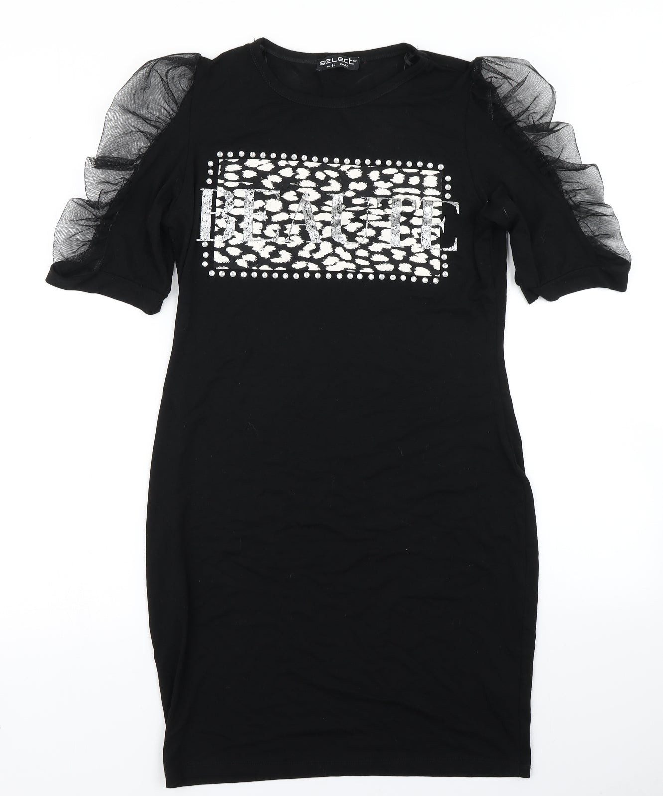 Select Womens Black   T-Shirt Dress  Size 14