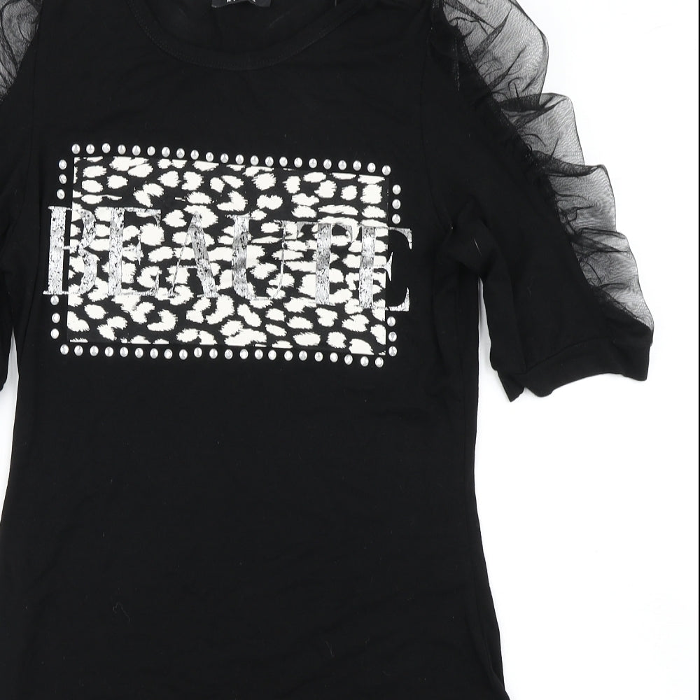 Select Womens Black   T-Shirt Dress  Size 14