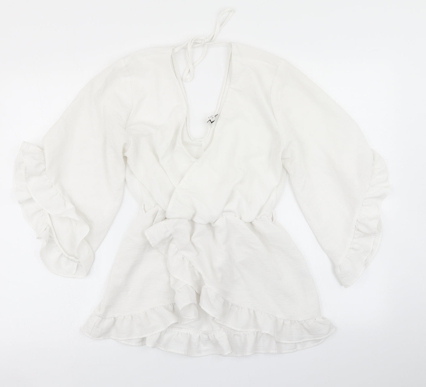River Island Womens White   Wrap Blouse Size 10