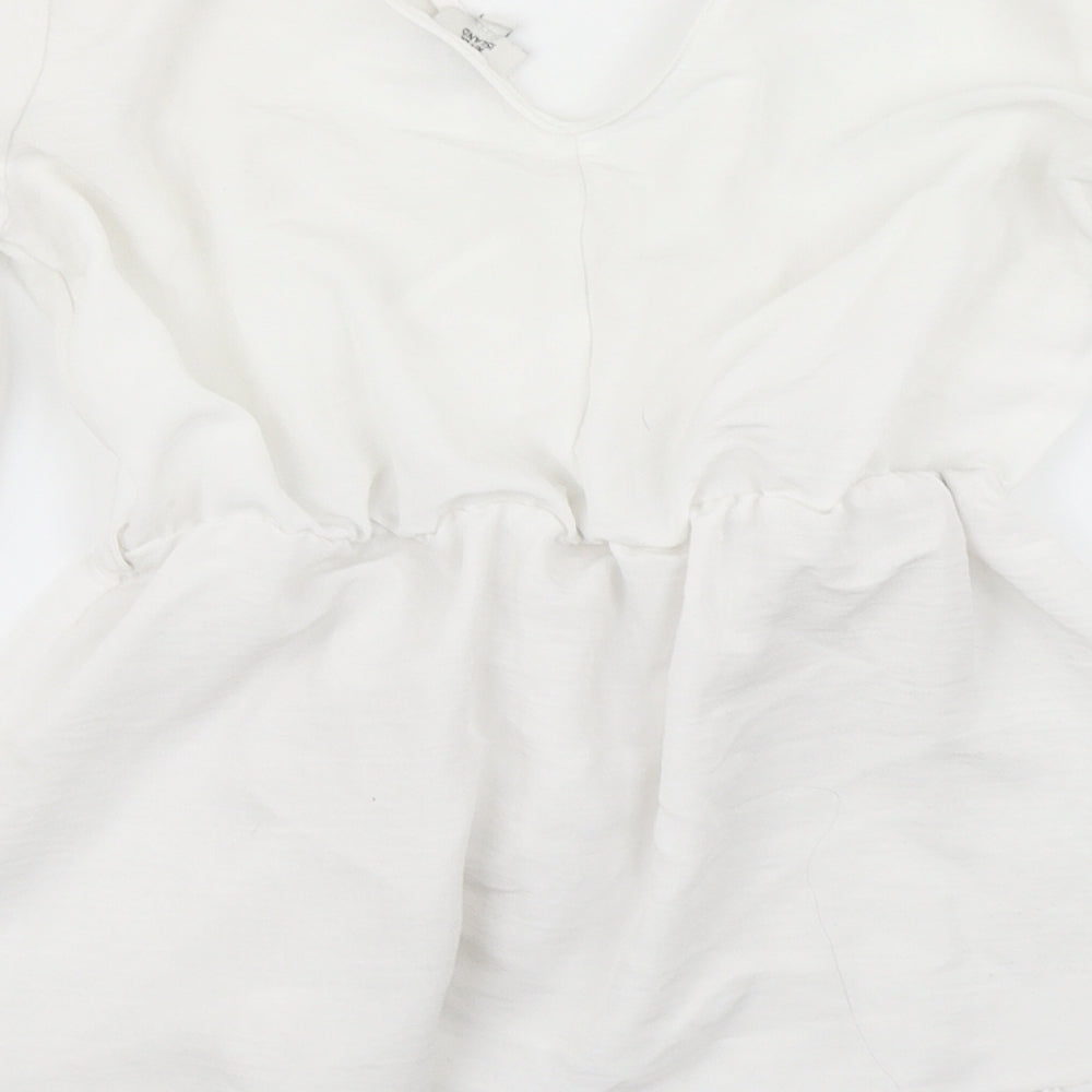 River Island Womens White   Wrap Blouse Size 10