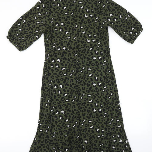 Boohoo Womens Green Animal Print  Mermaid  Size 10