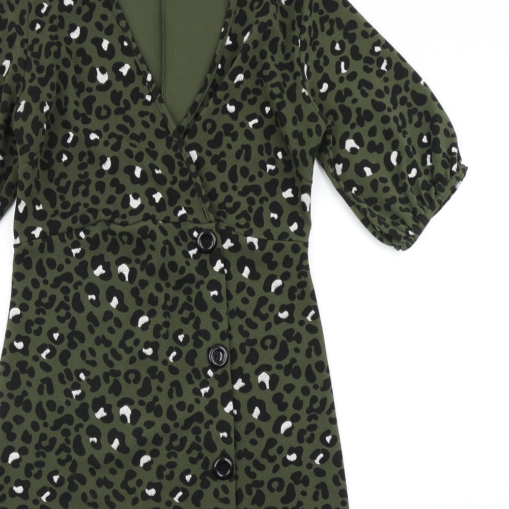 Boohoo Womens Green Animal Print  Mermaid  Size 10
