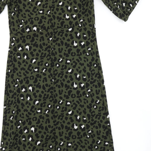 Boohoo Womens Green Animal Print  Mermaid  Size 10