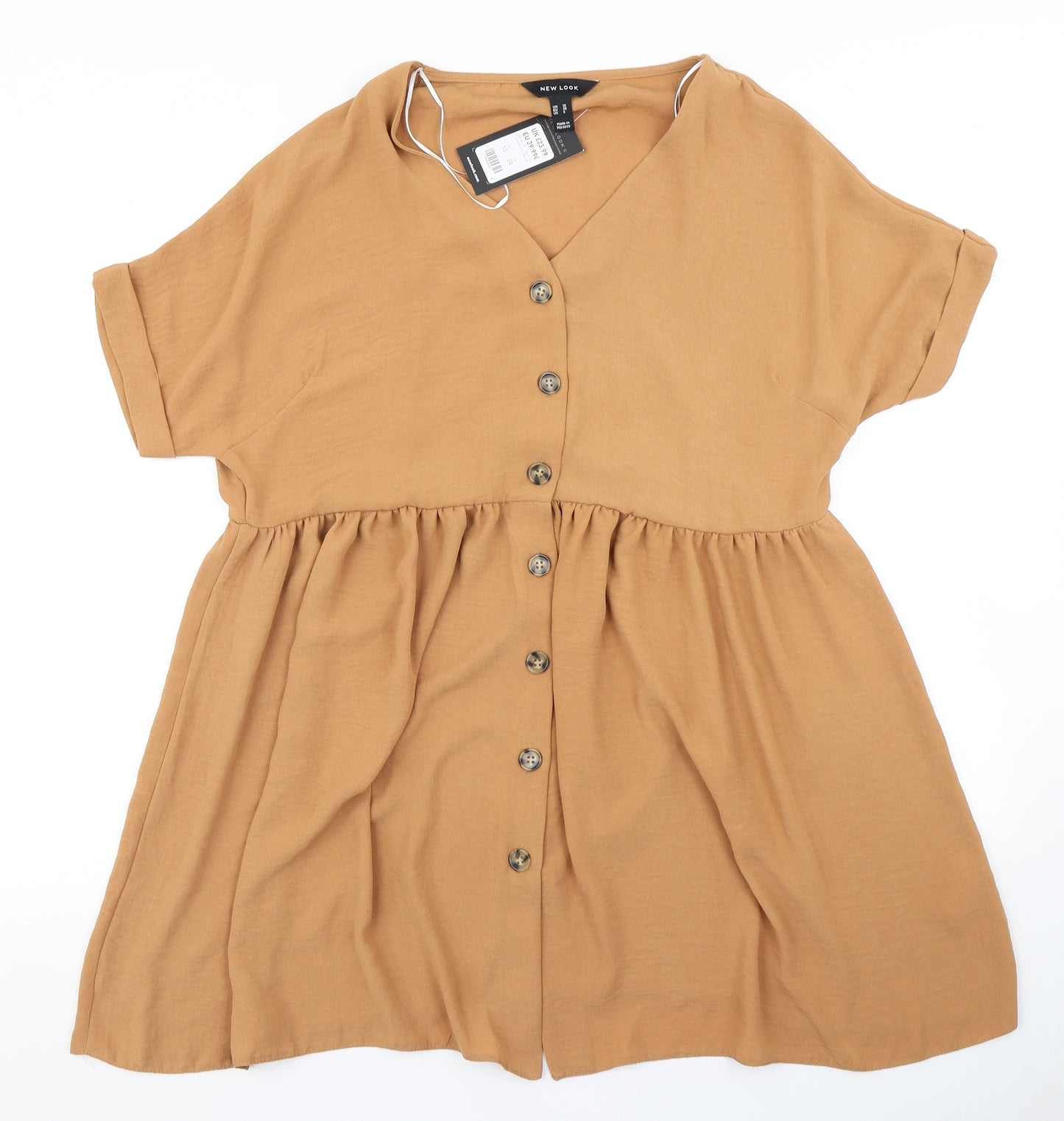 New Look Womens Brown   Shirt Dress  Size 10