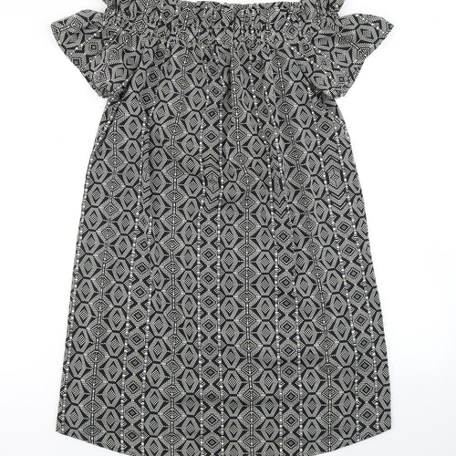 Atmosphere Womens Black Geometric  A-Line  Size 8