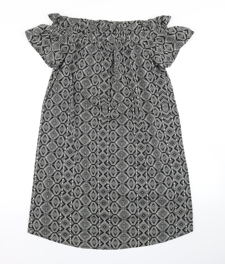 Atmosphere Womens Black Geometric  A-Line  Size 8