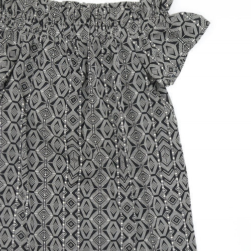 Atmosphere Womens Black Geometric  A-Line  Size 8