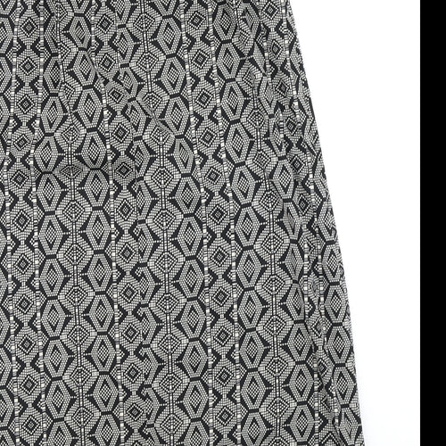 Atmosphere Womens Black Geometric  A-Line  Size 8
