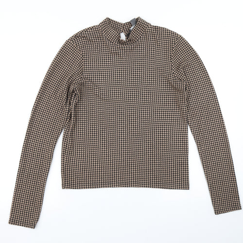 Primark Womens Black Houndstooth  Basic T-Shirt Size XS