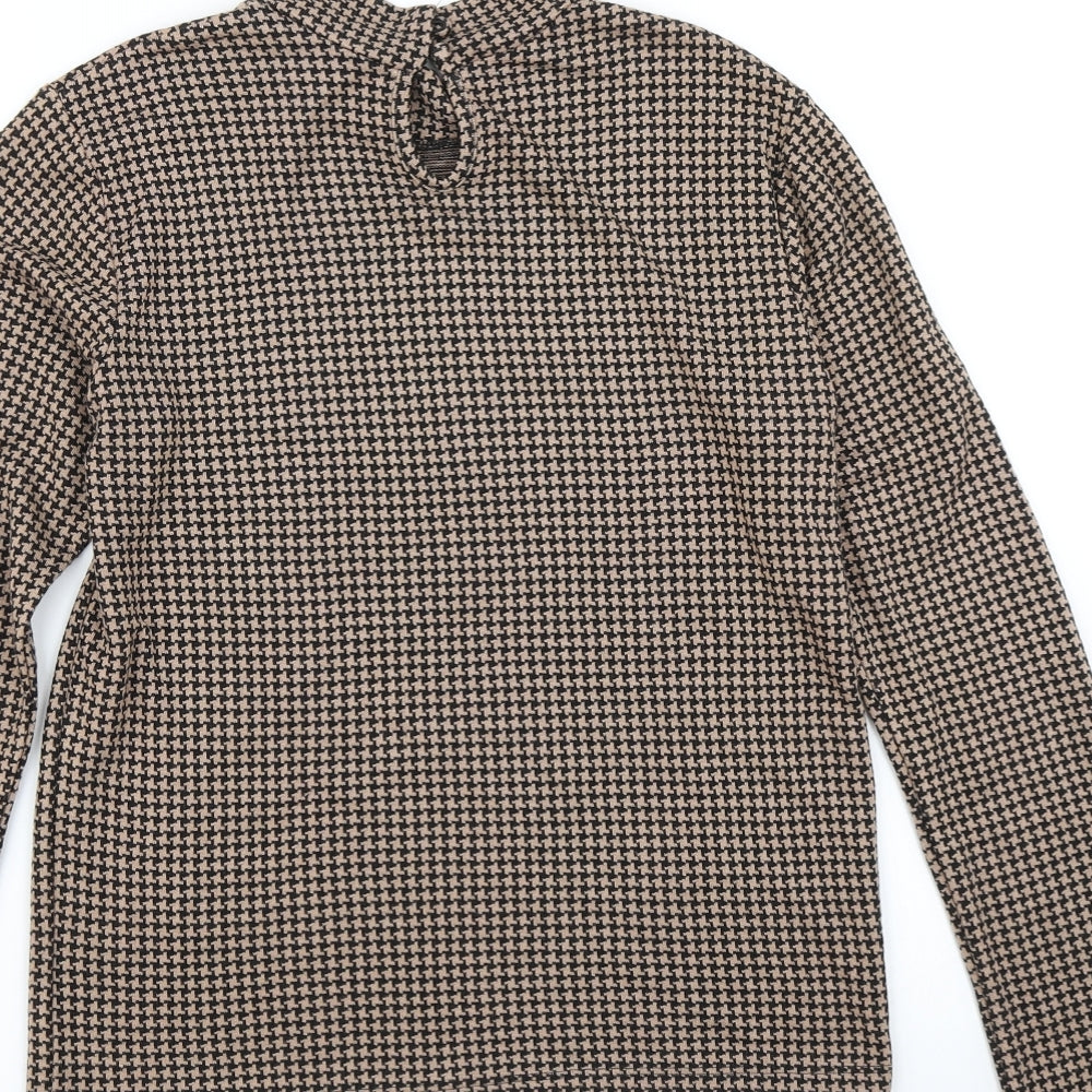 Primark Womens Black Houndstooth  Basic T-Shirt Size XS