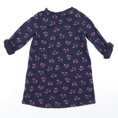 George Girls Blue   T-Shirt Dress  Size 2-3 Years  - Unicorn Print