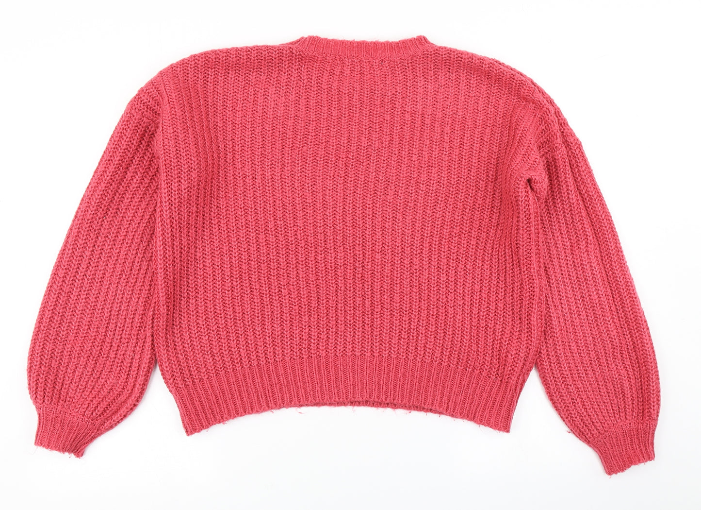 V  Womens Pink  Knit Pullover Jumper Size 10