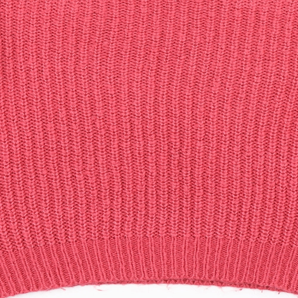 V  Womens Pink  Knit Pullover Jumper Size 10