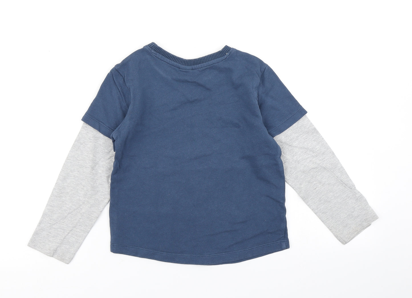 Mini Club Boys Blue   Basic T-Shirt Size 5-6 Years  - Dinosaurs