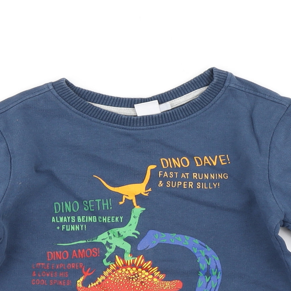Mini Club Boys Blue   Basic T-Shirt Size 5-6 Years  - Dinosaurs