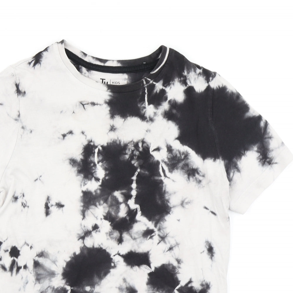 TU Boys White   Basic T-Shirt Size 7 Years  - Tie Dye