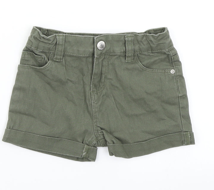 Denim Co Girls Green Denim Cargo Shorts Size 3-4 Years