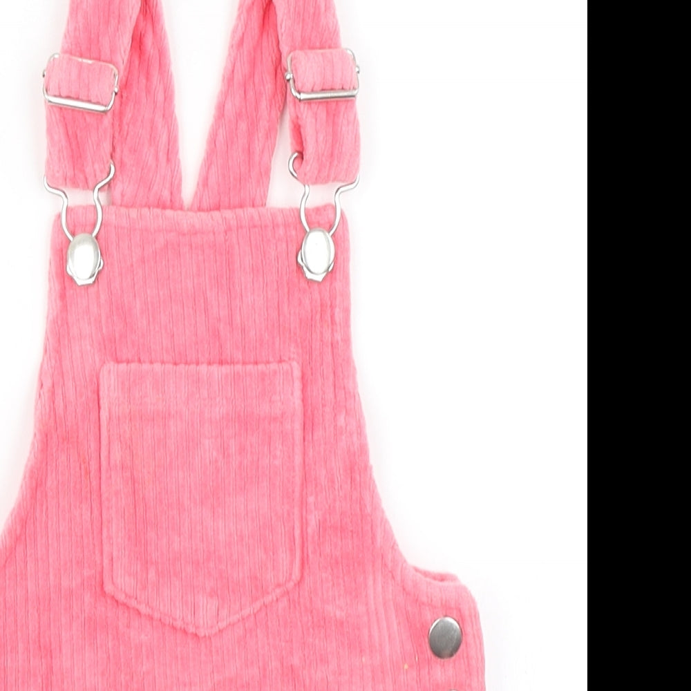 F&F Girls Pink  Corduroy Pinafore/Dungaree Dress  Size 12-18 Months