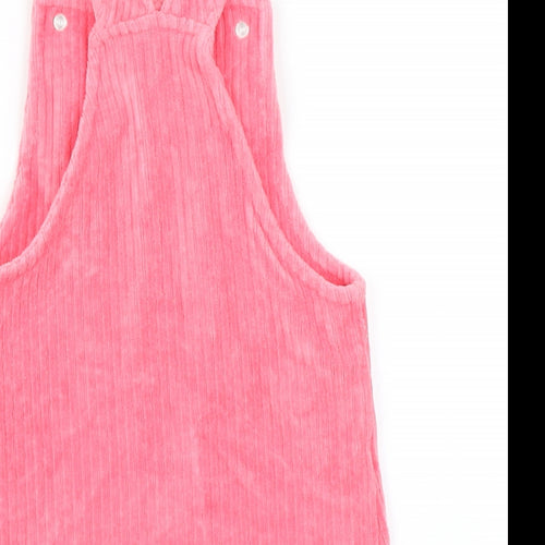F&F Girls Pink  Corduroy Pinafore/Dungaree Dress  Size 12-18 Months