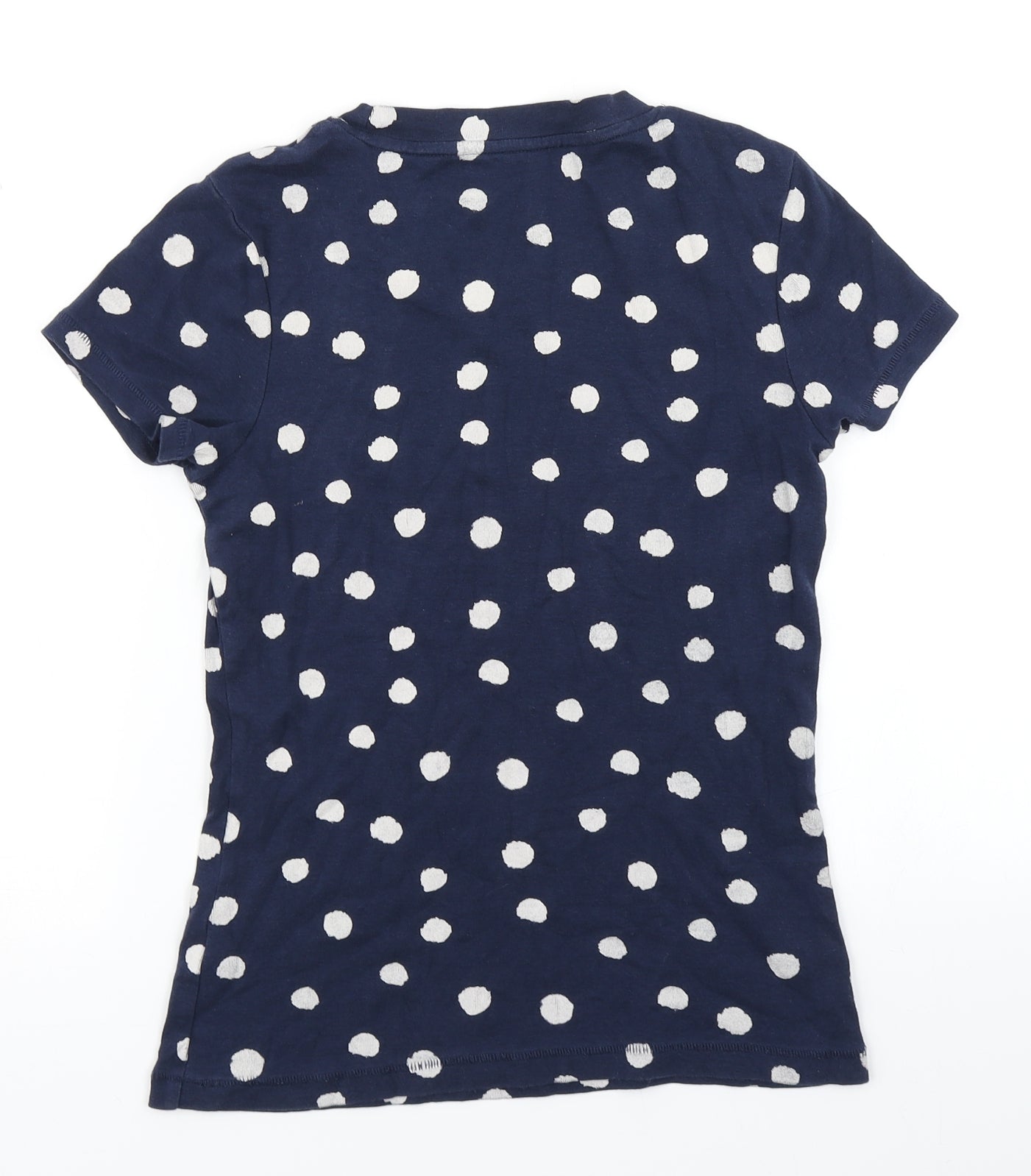 TU Womens Blue Polka Dot  Basic T-Shirt Size 8