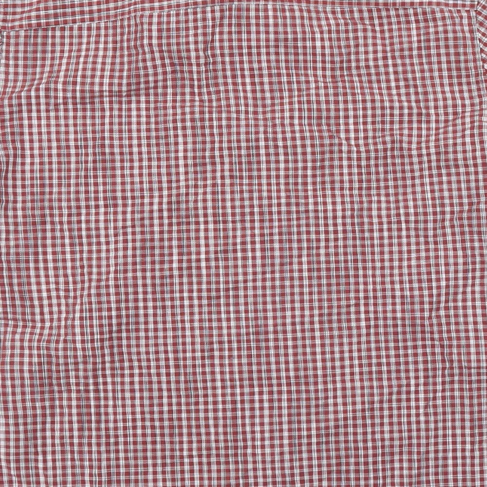 M&S Mens Red Check   Button-Up Size M
