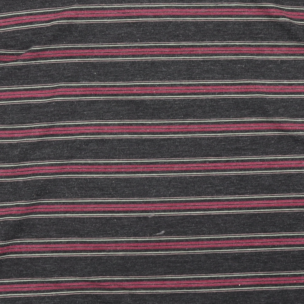 Nutmeg Womens Grey Striped  Basic T-Shirt Size 16