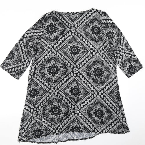 George Womens Black Paisley  A-Line  Size 20