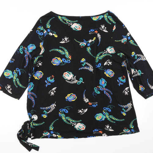 George Womens Black Floral  Basic T-Shirt Size 18