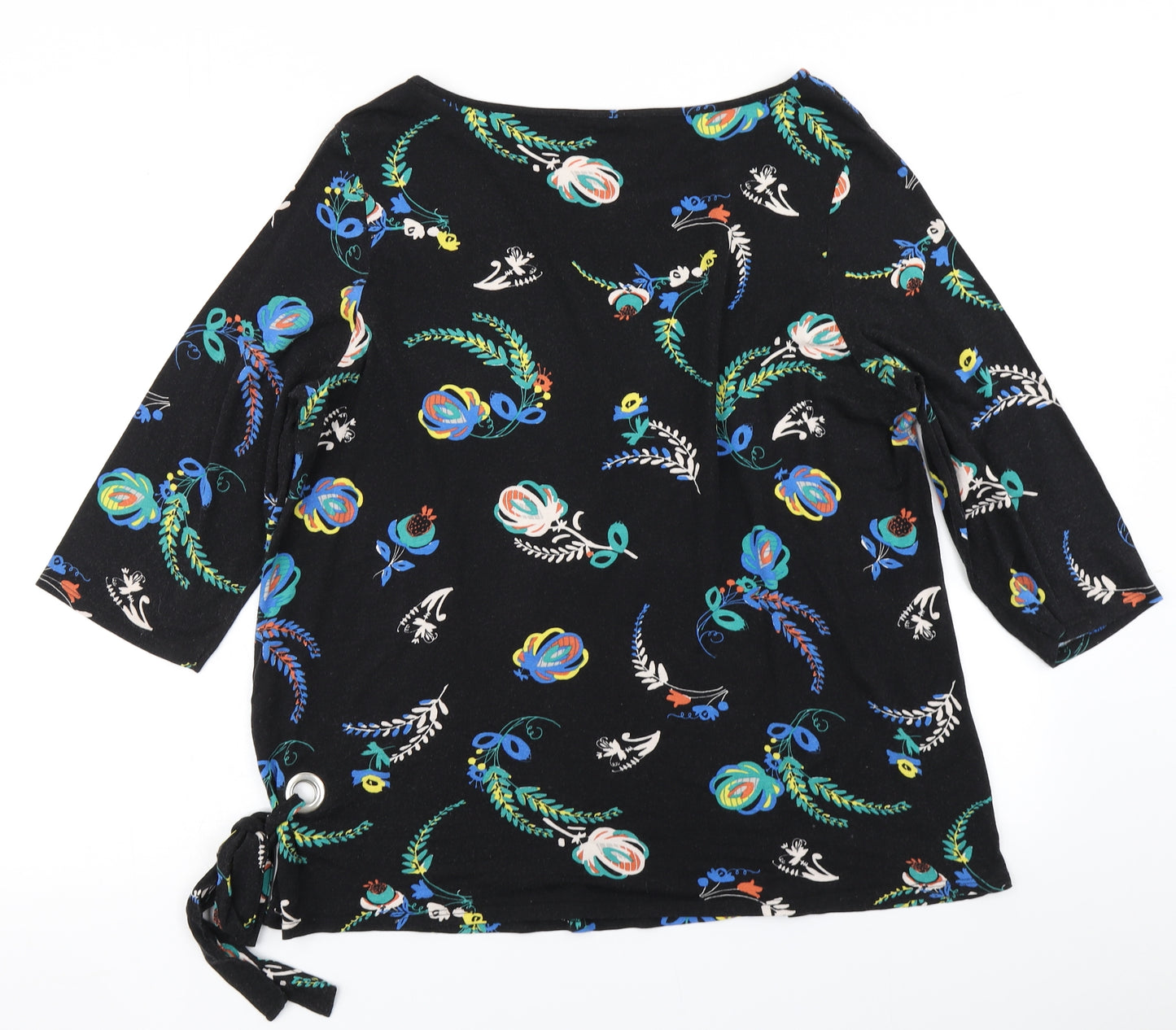 George Womens Black Floral  Basic T-Shirt Size 18